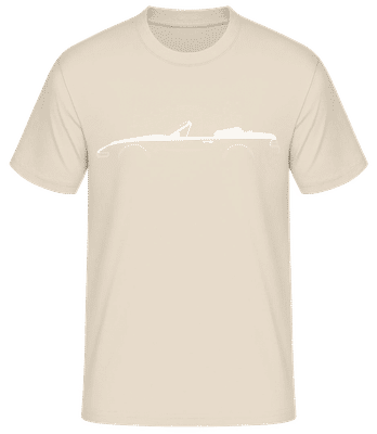'Porsche 968 Cabriolet' Silhouette - Männer Basic T-Shirt - Creme - Vorne
