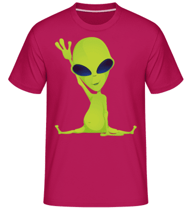 Alien Does Yoga -  Shirtinator Men's T-Shirt - Magenta - Front