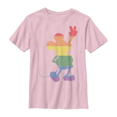 Disney Classics - Ratón Miguelito Miguelín - Mickey Love Is Love Pride - Orgullo Gay - Niños Camiseta - Rosa - delante