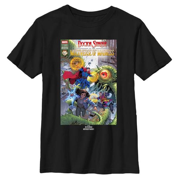 Aperçu: Marvel - Doctor Strange - Photo de groupe Modern Comic Cover - Enfant T-shirt - Noir - Devant