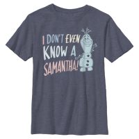 Disney - Eiskönigin - Olaf I Don't Know Samantha - Kinder T-Shirt - Marine meliert - Vorne