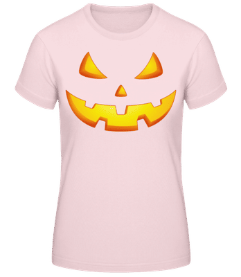 Citrouille Visage Maléfique 1 - T-shirt femme B&C - Rose - Devant
