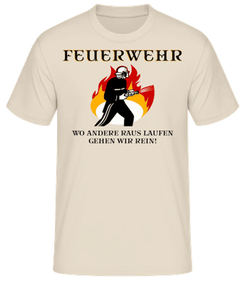 Feuerwehr Motto - Männer Basic T-Shirt - Creme - Vorne