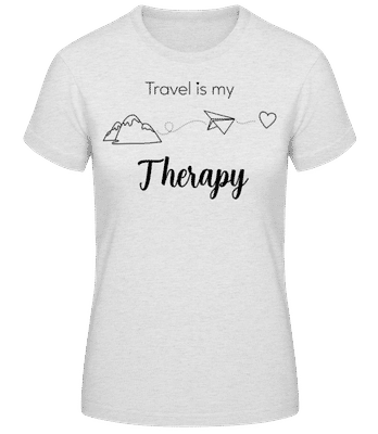 Travel Is My Therapy - Dámské basic tričko - Melírově šedá - Napřed