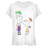 Disney Classics - Phineas and Ferb - Phineas and Ferb Boys of Tie Dye - Women's T-Shirt - White - Front