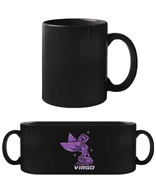 Preview: Mecha Robotic Zodiac Sign Virgo - Black Mug - Black - Front