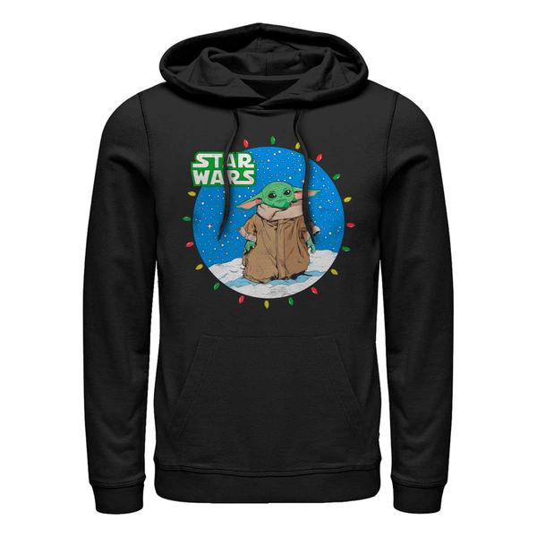 Aperçu: Star Wars - The Mandalorian - The Child Snow Baby Lights - Christmas - Unisex Sweat à capuche - Noir - Devant