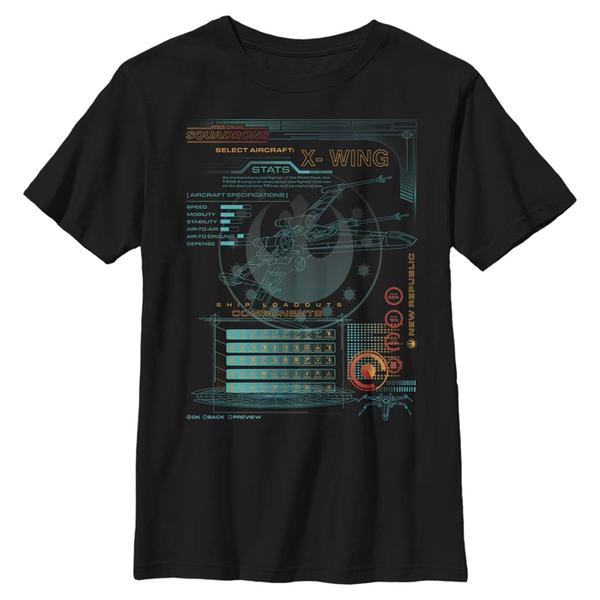 Aperçu: Star Wars - Squadrons - X-Wing Game Components - Enfant T-shirt - Noir - Devant