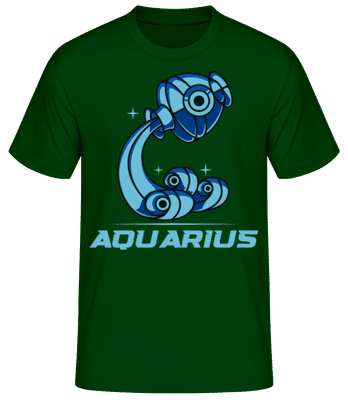 Mecha Robotic Zodiac Sign Aquarius - T-shirt standard Homme - Vert bouteille - Devant