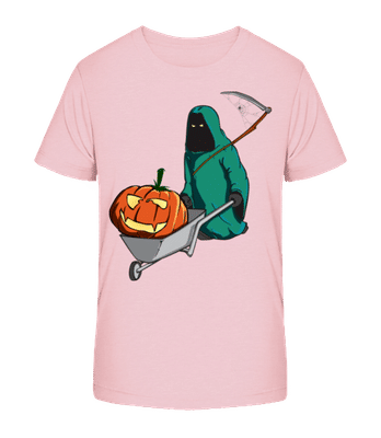 Halloween Sensenmann - Kinder Bio T-Shirt Stanley Stella 2.0 - Rosa - Vorne