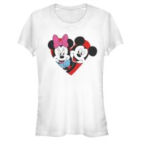 Disney Classics - Mickey Mouse - Minnie Mouse Mickey Minnie Heart - Deň svätého Valentína - Dámske Tričko - Biela - Predné