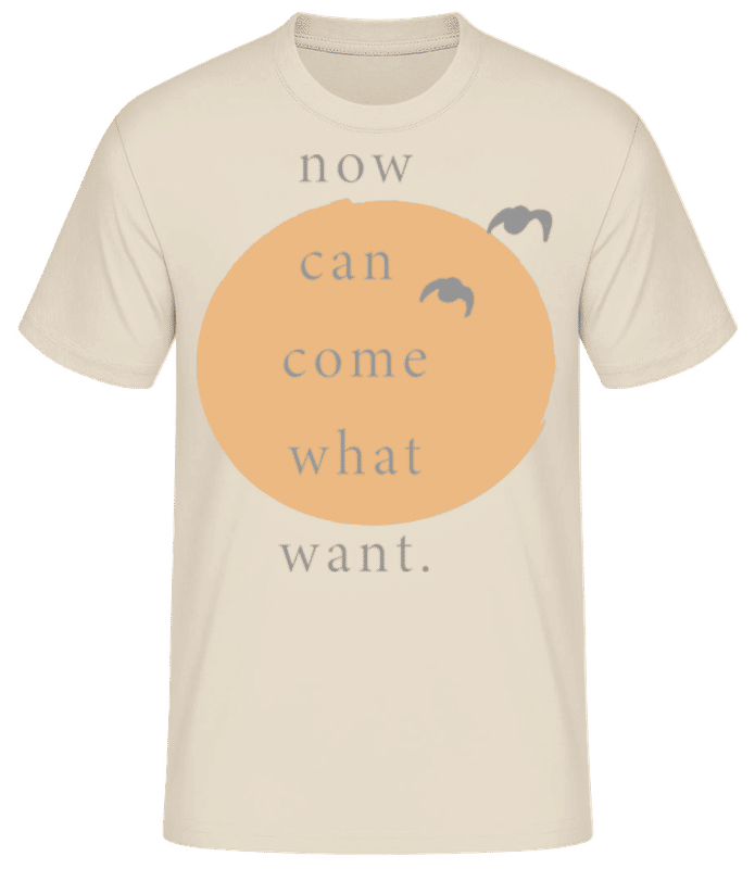 Vorschau: Now Can Come What Want - Männer Basic T-Shirt - Creme - Vorne