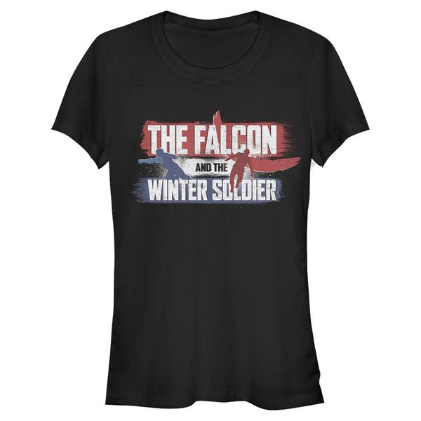 Aperçu: Marvel - Falcon et le soldat de l'hiver - Photo de groupe Spray Paint - Femme T-shirt - Noir - Devant