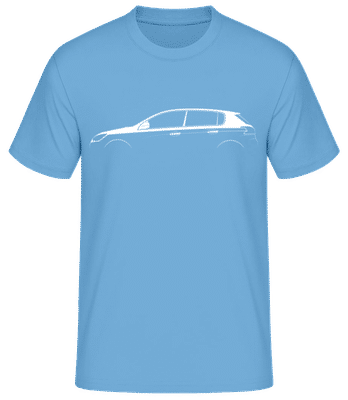 'Peugeot 308 GTi' Silhouette - Männer Basic T-Shirt - Hellblau - Vorne