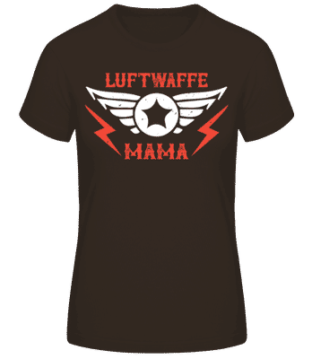 Luftwaffe Mama - Frauen Basic T-Shirt - Braun - Vorne