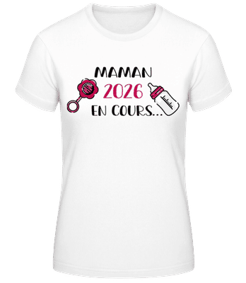 Maman 2026 En Cours - T-shirt standard Femme - Blanc - Devant