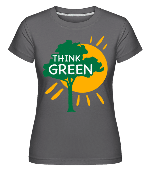 Preview: Think Green -  Shirtinator Women's T-Shirt - Anthracite - Front