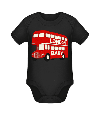 London City Transport Red Bus Baby - Bio body pro děti - Černá - Napřed
