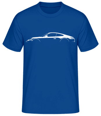 'Porsche 911 Carrera (992)' Silhouette - Pánské basic tričko - Královská modrá - Napřed