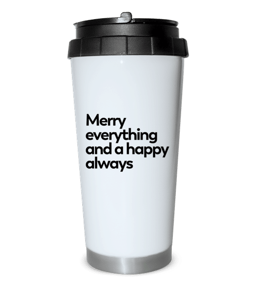 Aperçu: Merry Everything Happy Always - Gobelet isotherme - Blanc - Devant