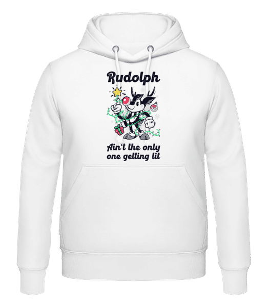 Aperçu: Rudolph Getting Lit - Sweat à capuche Homme - Blanc - Devant