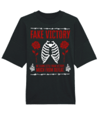 Fake Victory - Unisex Bio Oversize T-Shirt Stanley Stella  - Schwarz - Vorne