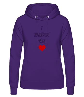 I Tolerate You - Sweat à capuche Femme - Pourpre - Devant