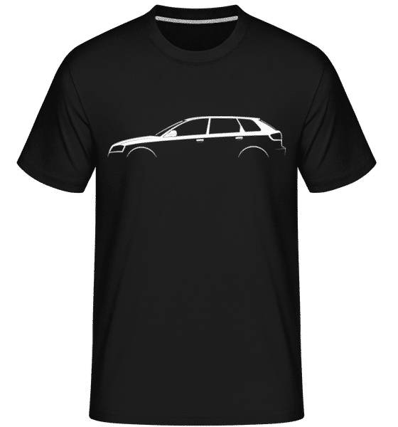 Aperçu: 'Audi A3 Sportback (8P)' Silhouette -  T-Shirt Shirtinator homme - Noir - Devant