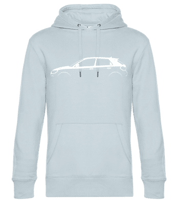 'Audi A1 Sportback (GB)' Silhouette - Pánská standardní mikina s kapucí - Světle modrá - Napřed
