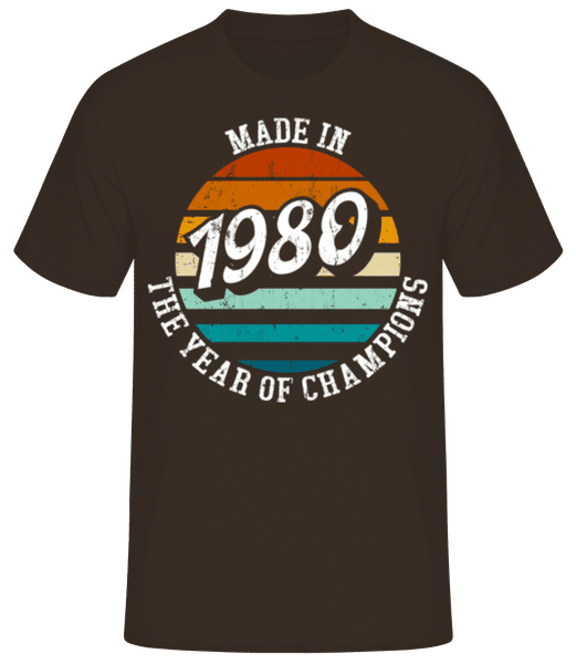 Vorschau: 1980 The Year Of Champions - Männer Basic T-Shirt - Braun - Vorne