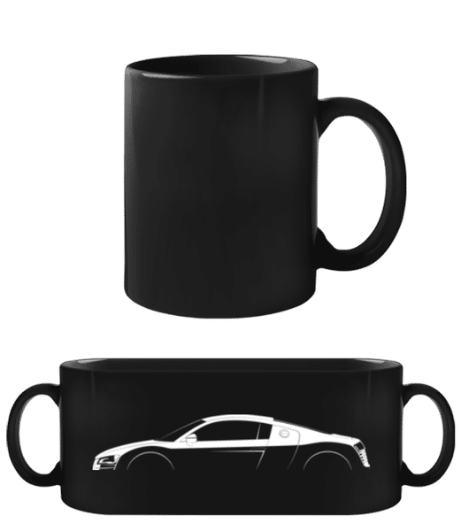 Aperçu: 'Audi R8 2007' Silhouette - Tasse Noire - Noir - Devant