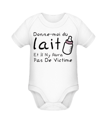 Donne-Moi Du Lait - Body manches courtes bio - Blanc - Devant