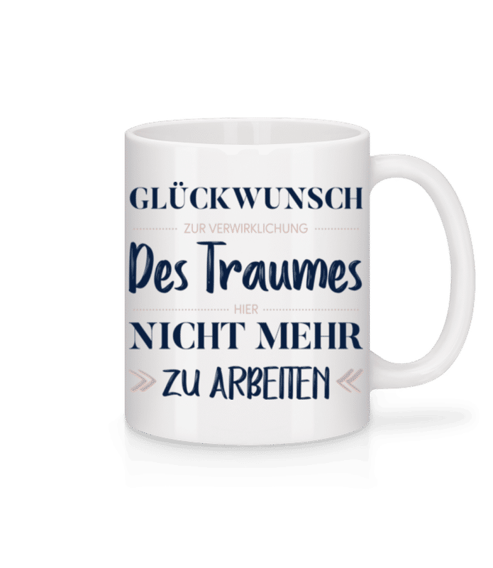 Vorschau: Glückwunsch Zur Verwirklichung - Tasse - Weiß - Vorne