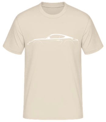 'Porsche Cayman 981' Silhouette  - T-shirt standard Homme - Crème - Devant