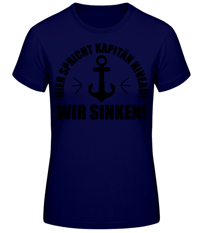 Vorschau: Kapitän Niveau Wir Sinken - Frauen T-Shirt B&C - Marine - Vorne