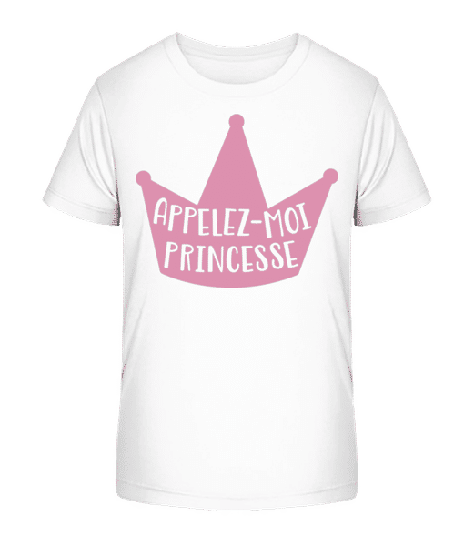 Aperçu: Appelez-Moi Princesse - T-shirt bio Enfant Stanley Stella 2.0 - Blanc - Devant