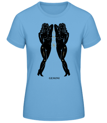 Female Zodiac Sign Gemini - T-shirt standard Femme - Bleu clair - Devant