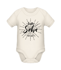 Bester Sohn Der Welt - Baby Bio Strampler - Creme - Vorne