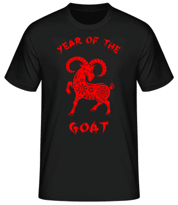 Chinese Zodiac Year Of The Goat - Pánske basic tričko - Čierna - Predné