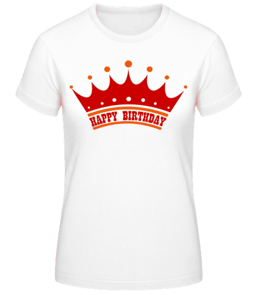 Aperçu: Happy Birthday Couronne - T-shirt standard Femme - Blanc - Devant