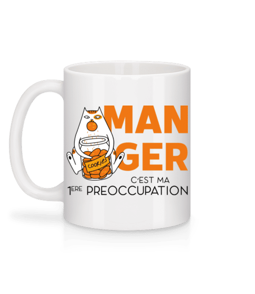 Aperçu: Manger C’est Ma 1 Ère Préoccupation - Mug en céramique blanc - Blanc - Derrière