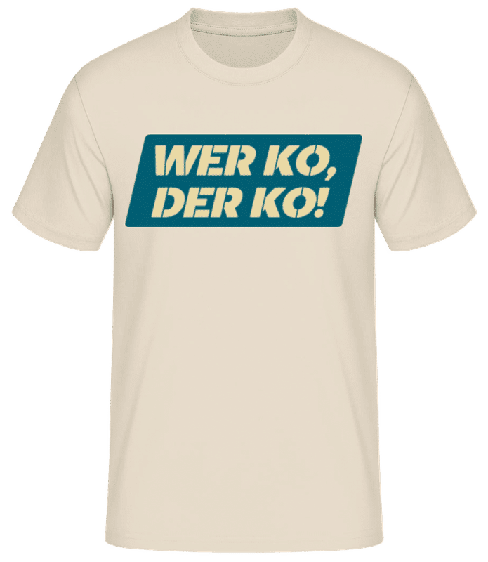 Vorschau: Wer Ko Der Ko! - Männer Basic T-Shirt - Creme - Vorne