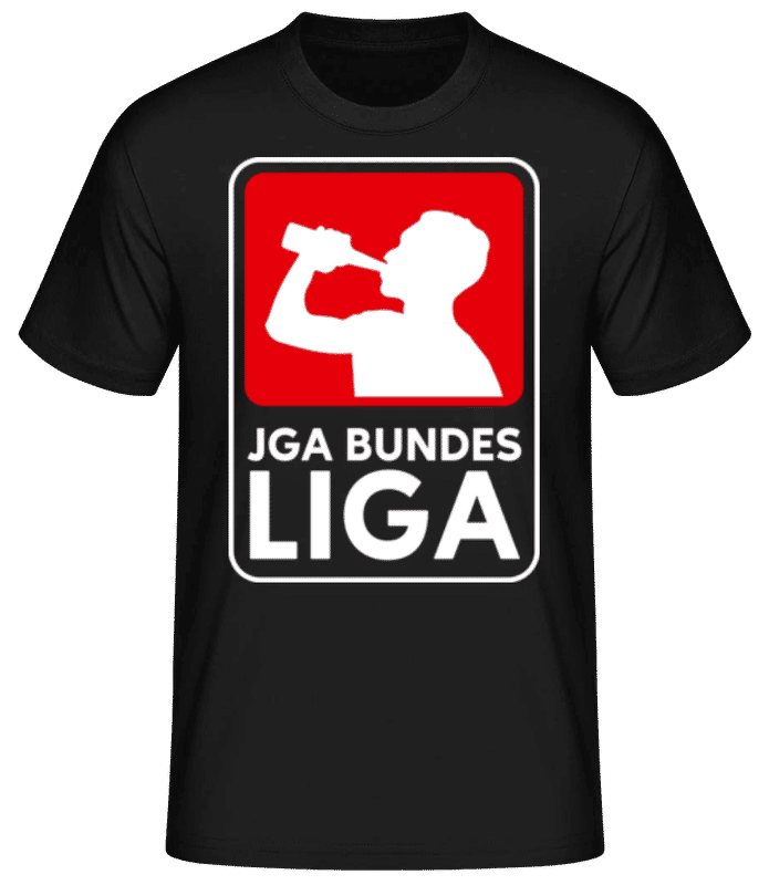 Vorschau: JGA Bundesliga - Männer Basic T-Shirt - Schwarz - Vorne