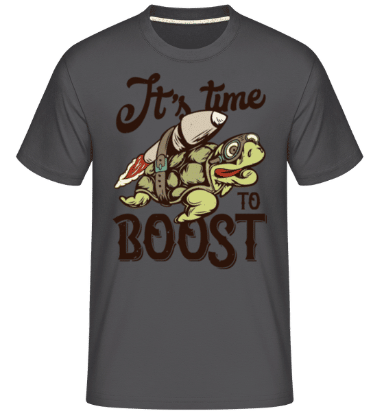 Preview: It´s Time To Boost -  Shirtinator Men's T-Shirt - Anthracite - Front