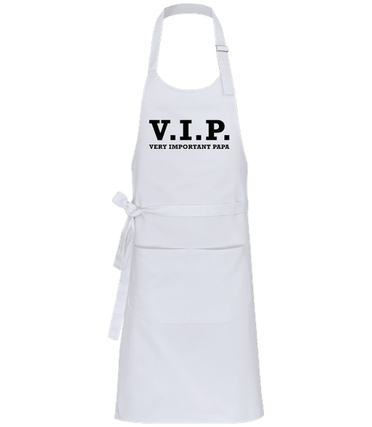 Aperçu: VIP PAPA - Tablier professionnel - Blanc - Devant