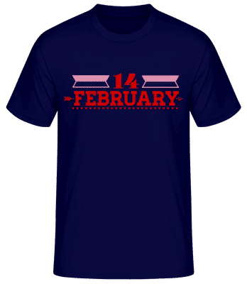 14 February Valentine - T-shirt homme B&C - Bleu marine - Devant