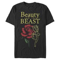 Disney - La bella y la bestia - Belle Beauty And The Beast - Hombres Camiseta - Negro - delante
