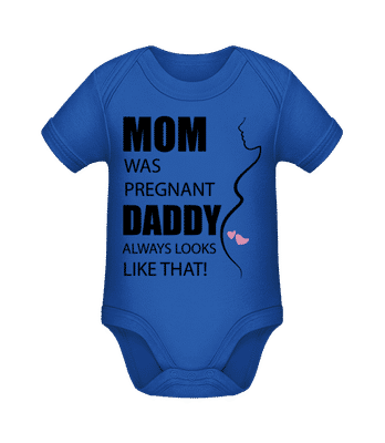 Mom Was Pregnant - Body manches courtes bio - Bleu royal - Devant