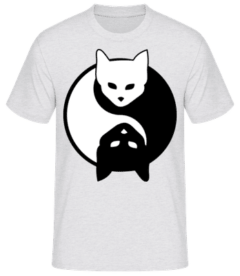 Yin Yang Cat - Men's Basic T-Shirt - Heather grey - Front