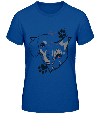 Cat And Dog - Camiseta básica de mujer - Azul real - delante